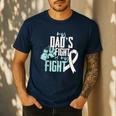 Lung Cancer Dad Ribbon Men's Casual T-Shirt Navy