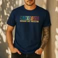 Man Of God Husband Dad Protector Christian Faith Fathers Day Men's Casual T-Shirt Navy