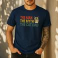The Man The Myth The Cat Dad Cat Daddy Vintage Men's Casual T-Shirt Navy The Man The Myth The Cat Dad Cat Daddy Vintage Men's Casual T-Shirt Navy