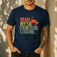 Man Myth Meat Smoker Legend Dad Grillfather BBQ Meat Smoking Men's Casual T-Shirt Navy