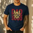 Marvel Iron Man Dad I Love You 3000 Text Fill Father's Day Small Men's Casual T-Shirt Navy