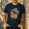 Marvel Iron Man Invincible Dad Father's Day Comic Retro Men's Casual T-Shirt Navy