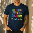 Master Builder Birthday Boy's Daddy Building Bricks Blocks Men's Casual T-Shirt Navy