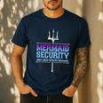 Mermaid Security Merman Merdad Mermaid Squad Fathers Day Dad Men's Casual T-Shirt Navy