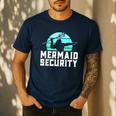 Mermaid Security Shirt Boys Swimmer Dad Merdad Trident Men's Casual T-Shirt Navy Mermaid Security Shirt Boys Swimmer Dad Merdad Trident Men's Casual T-Shirt Navy