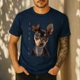 Miniature Pinscher Shirt Dog Mom Dad Tshirt Love Puppy Pet Men's Casual T-Shirt Navy