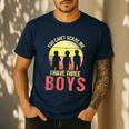 Mom Of 3 Boys Dad I Have Three Boys Dad Of 3 Boys Mom Of 3 Men's Casual T-Shirt Navy