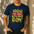 Mom And Dad Birthday Boy Building Bricks Family Party Decor Men's Casual T-Shirt Navy Mom And Dad Birthday Boy Building Bricks Family Party Decor Men's Casual T-Shirt Navy