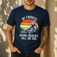 Motorcycle Dad Dirt Bike Shirt Motocross Riding Buddies Men's Casual T-Shirt Navy