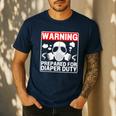 New Dad Prepared For Diaper Duty Daddy Diaper Duty Men's Casual T-Shirt Navy