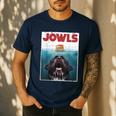 Newfoundland Dog Newfie Lab Jowls Burger Dog Mom Dad Men's Casual T-Shirt Navy