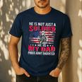 He Is Not Just A Solider He Is My Dad Proud Army Daughter Men's Casual T-Shirt Navy