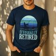 Ofishally Retired Fishing Retro Retirement Dad Men Men's Casual T-Shirt Navy Ofishally Retired Fishing Retro Retirement Dad Men Men's Casual T-Shirt Navy