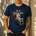 Old Buzzard Bird Old Man Grandpa Recliner Dads Joke Men's Casual T-Shirt Navy