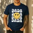 One Happy Family Birthday Matching Apparel Dada One Happy Dude Birthday Theme Family Matching Adult Child Short Sleeve Crew Neck Classic Fit Polyester 50 Cotton 50 Men's Casual T-Shirt Navy