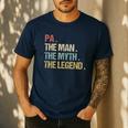 Pa The Man Myth Legend Shirt Father Dad Men's Casual T-Shirt Navy