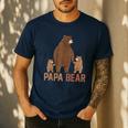 Papa Bear Dad Two Cubs Daddy Bear 2 Kids Father's Day Men's Casual T-Shirt Navy Papa Bear Dad Two Cubs Daddy Bear 2 Kids Father's Day Men's Casual T-Shirt Navy