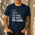 Papa Dad Legend Men Grandpa Christmas Father's Day Birthday Men's Casual T-Shirt Navy