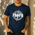 Papa Like A Grandpa Fathers Day Rocker Dad Rock Music Men Men's Casual T-Shirt Navy