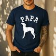 Papa ITALIAN GREYHOUND For Dad Men's Casual T-Shirt Navy