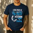 My Papa Lives In Heaven Shirt Memorial Day Papa Dad Grandpa Men's Casual T-Shirt Navy
