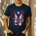 Papi Puerto Rican Dad Puerto Rico Pride Boricua Father's Day Men's Casual T-Shirt Navy