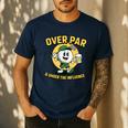 Over Par Under Influence Golf Dad Father Joke Men's Casual T-Shirt Navy