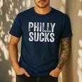 PHILLY SUCKS Philadelphia Hate City Gag Humor Dad Men's Casual T-Shirt Navy