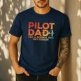 Pilot Dad Art For Men Father Aviation Airplane Pilot Men's Casual T-Shirt Navy