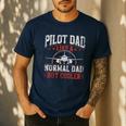 Pilot Dad Like A Normal Dad But Cooler Plane Aviator Pilot Men's Casual T-Shirt Navy