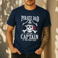 Pirate Dad I Be The Captain Of This Here Crew Pirate Dad Men's Casual T-Shirt Navy