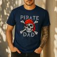 Pirate Dad Shirt Jolly Roger Crossbones Skull Halloween Men's Casual T-Shirt Navy Pirate Dad Shirt Jolly Roger Crossbones Skull Halloween Men's Casual T-Shirt Navy