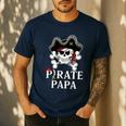 Pirate Papa Costume Jolly Roger Crossbones Pirate Dad Men's Casual T-Shirt Navy
