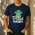 Plant Daddy Cactus Gardener Jokes Grandpa Plant Dad Men's Casual T-Shirt Navy