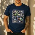 Play Cars On Dad's Back Mom's Back City Map BACK PRINT ONLY Men's Casual T-Shirt Navy
