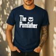 The PomFather Pomeranian Dog Dad Shirt Men Men's Casual T-Shirt Navy