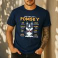 Pomsky Anatomy Dog Mom Dad Men's Casual T-Shirt Navy