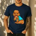 Poodle I Love Dad Tattoo Apparel Dog Dad Dads For Men Women Men's Casual T-Shirt Navy