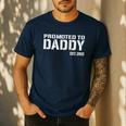 Promoted To Daddy 2022 First Time Fathers New Dad Men's Casual T-Shirt Navy