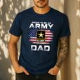 Proud To Be An Army Dad With American Flag Veteran Men's Casual T-Shirt Navy