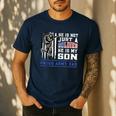 Proud Army Dad Soldier Son Patriotic Veterens Men's Casual T-Shirt Navy