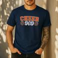 Proud Cheer Dad My Favorite Cheerleader Calls Me Dad Orange Men's Casual T-Shirt Navy