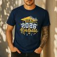 Proud Dad Of A 2026 Graduate Grad Senior Graduation Father Men's Casual T-Shirt Navy