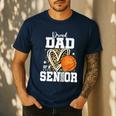 Proud Dad Of A 2026 Senior Basketball Graduation Leopard Men's Casual T-Shirt Navy