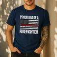 Proud Dad Of a Firefighter Fireman Parent Men's Casual T-Shirt Navy