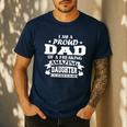 I Am A Proud Dad Of A Freaking Amazing Daughter For Father Men's Casual T-Shirt Navy