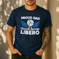 Proud Dad Of A Freaking Awesome Libero Volleyball Father Men's Casual T-Shirt Navy