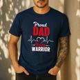 Proud Dad Of a Heart Warrior CHD Awareness Shirt Gift Men's Casual T-Shirt Navy