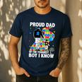 Proud Dad Of The Toughest Boy Autism Awareness Father Autism Men's Casual T-Shirt Navy