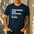 PROUDEST BAR MITZVAH DAD EVER Jewish BOY Celebration Men's Casual T-Shirt Navy PROUDEST BAR MITZVAH DAD EVER Jewish BOY Celebration Men's Casual T-Shirt Navy